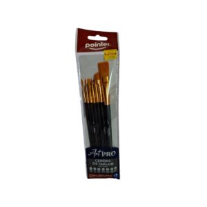 PINCEL JUEGOX 7 PCS FORMA SURTIDOS MANGO NEGRO