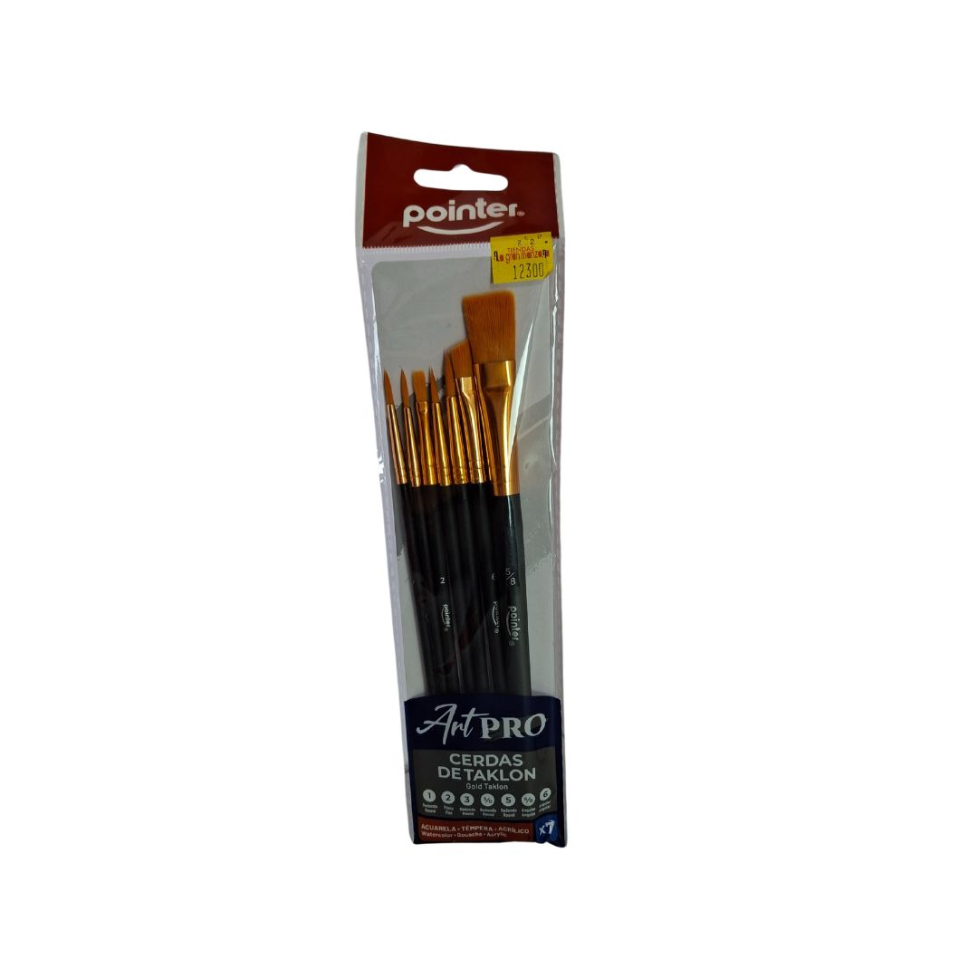 PINCEL JUEGOX 7 PCS FORMA SURTIDOS MANGO NEGRO