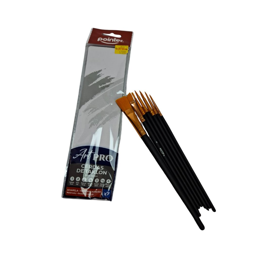 PINCEL JUEGOX 7 PCS FORMA SURTIDOS MANGO NEGRO - Image 3
