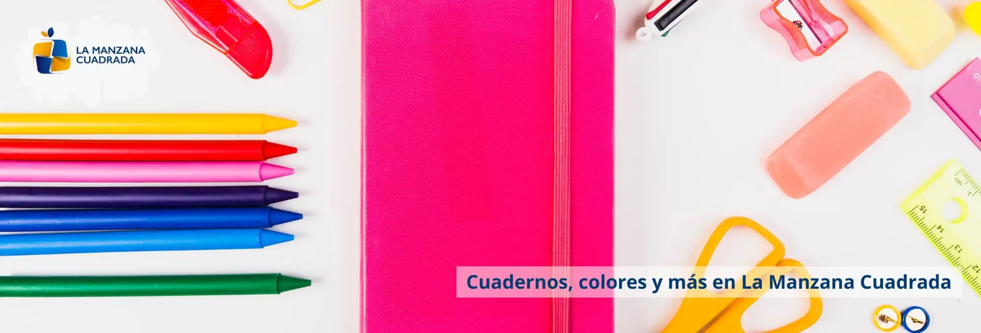 Cuadernos, colores y más en La Manzana Cuadrada